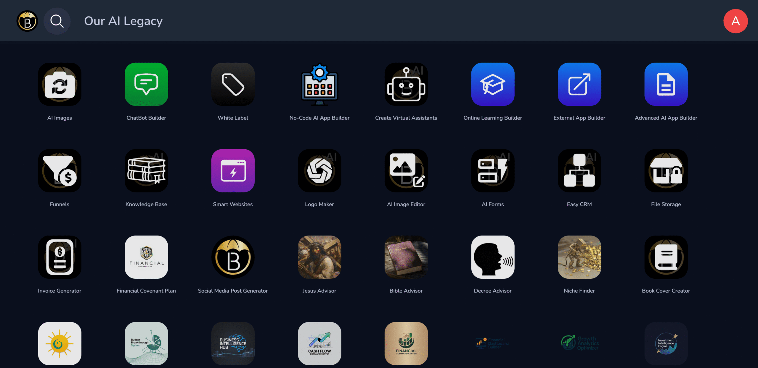 Partial List of more than 50 AI Tools